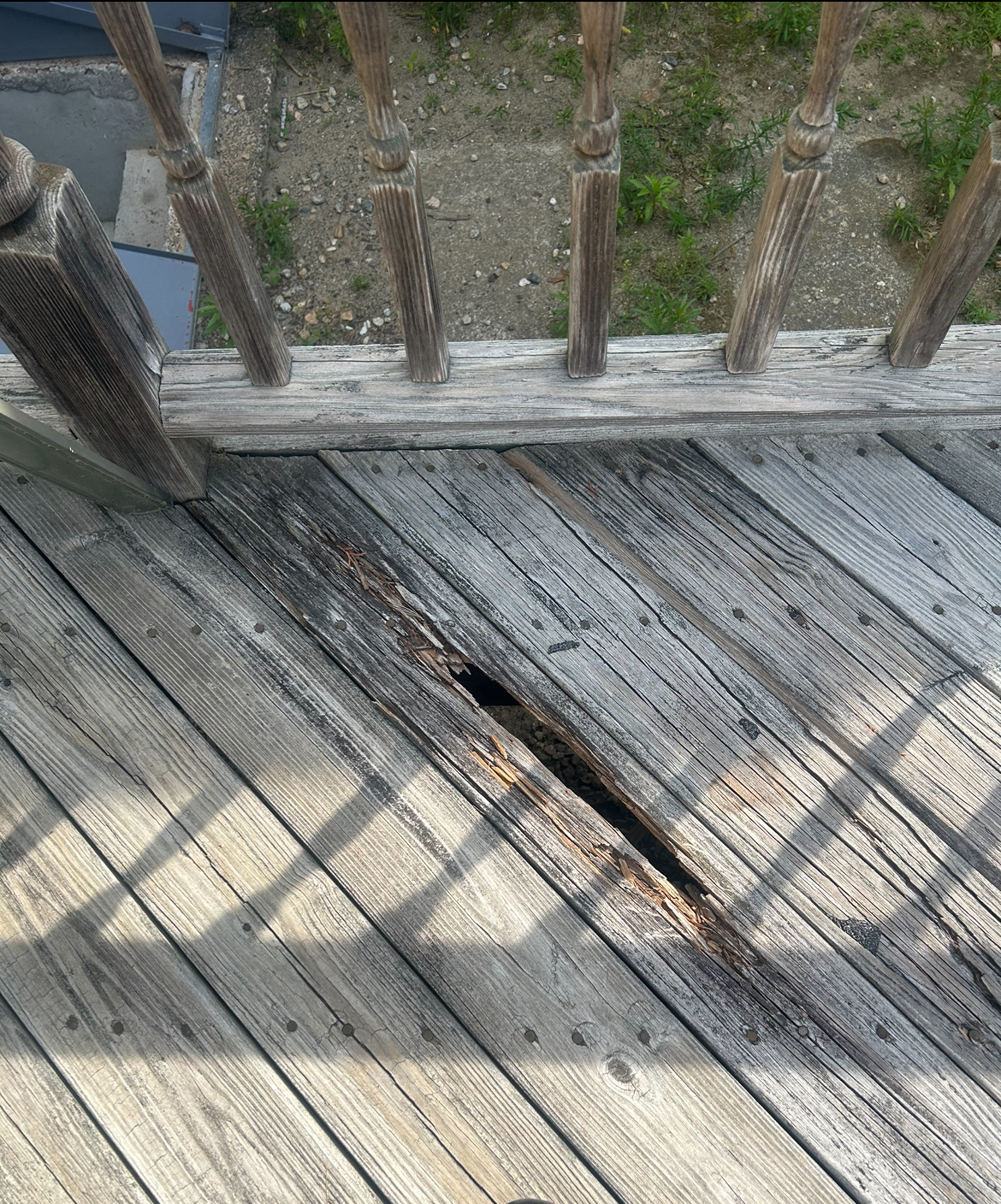 Hole in deck image
